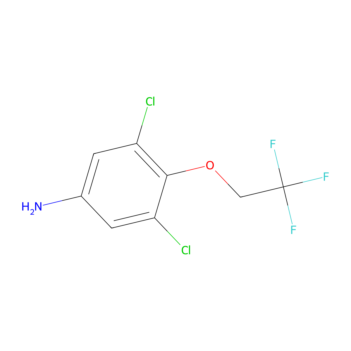3,5-Dichloro-4-(2,2,2-trifluoroethoxy)aniline molecular structure, CAS 57946-62-0