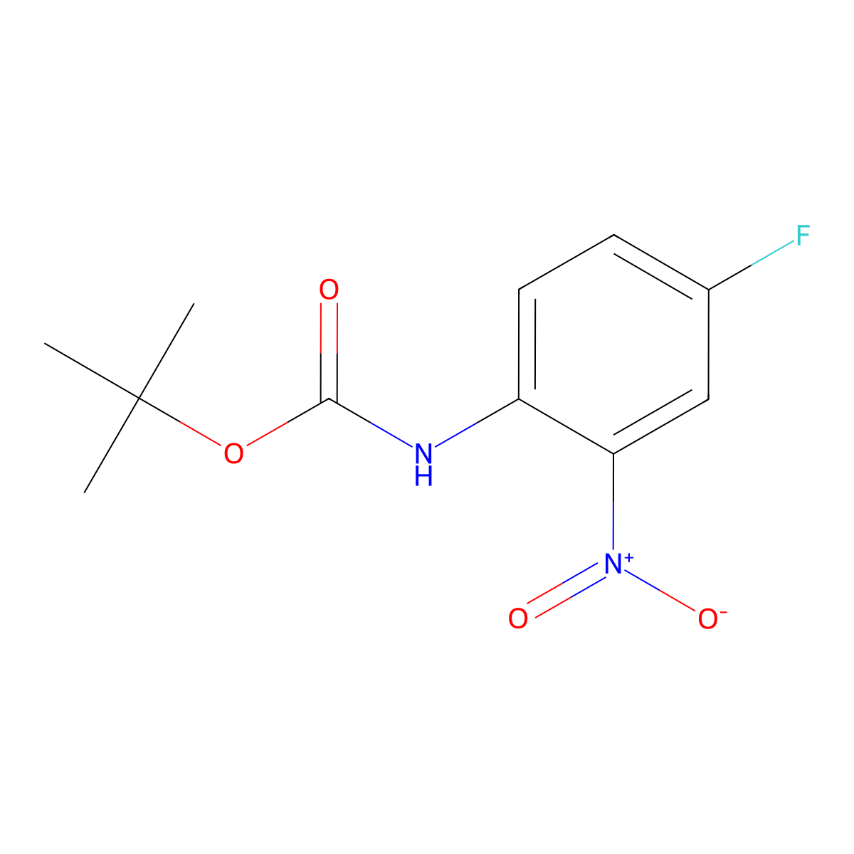 (4-Fluoro-2-nitro-phenyl)-carbamic acid tert-butyl ester molecular structure, CAS 579474-17-2