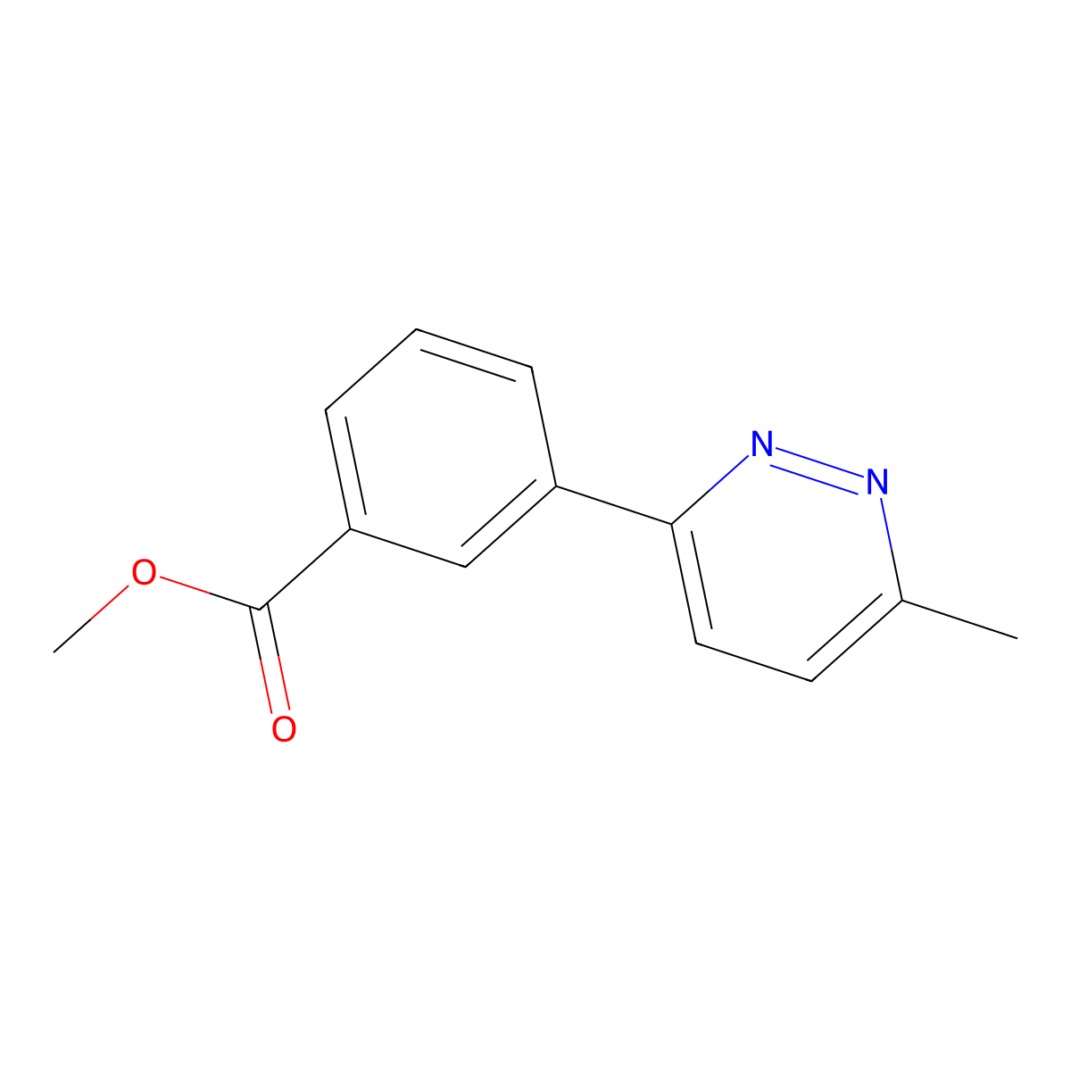 Methyl 3-(6-methylpyridazin-3-yl)benzoate molecular structure, CAS 579474-79-6