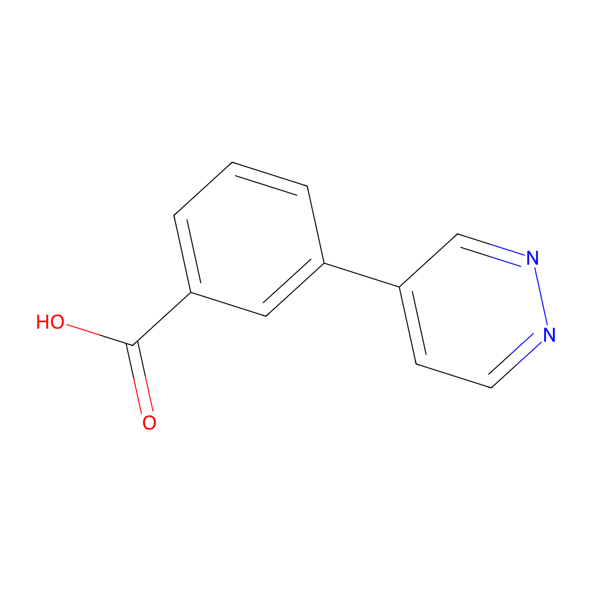 3-Pyridazin-4-ylbenzoic acid molecular structure, CAS 579474-90-1
