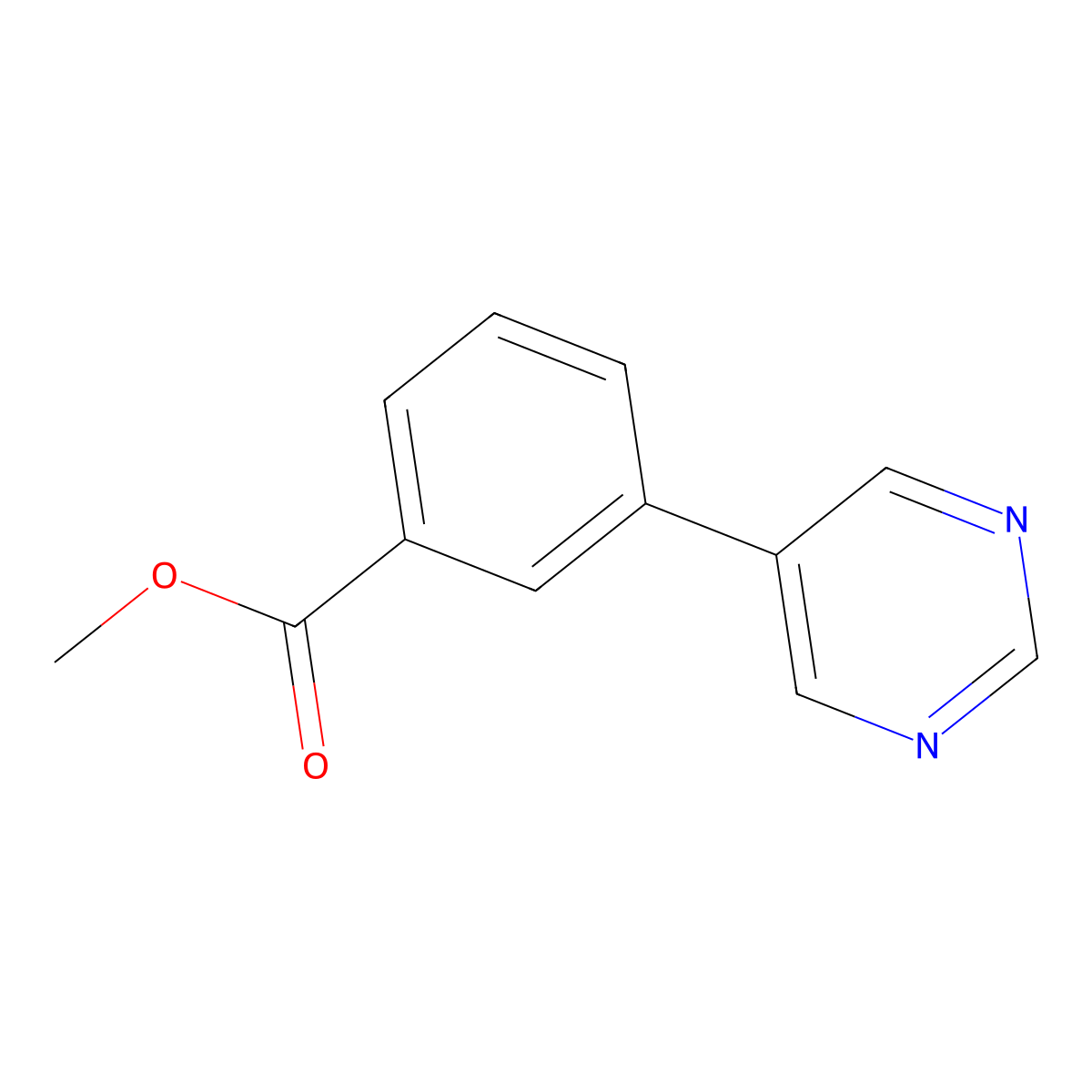 3-Pyrimidin-5-yl-benzoic acid methyl ester molecular structure, CAS 579475-04-0