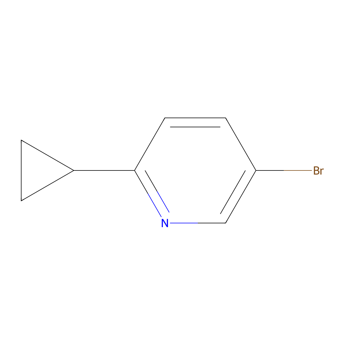 5-Bromo-2-cyclopropylpyridine molecular structure, CAS 579475-29-9