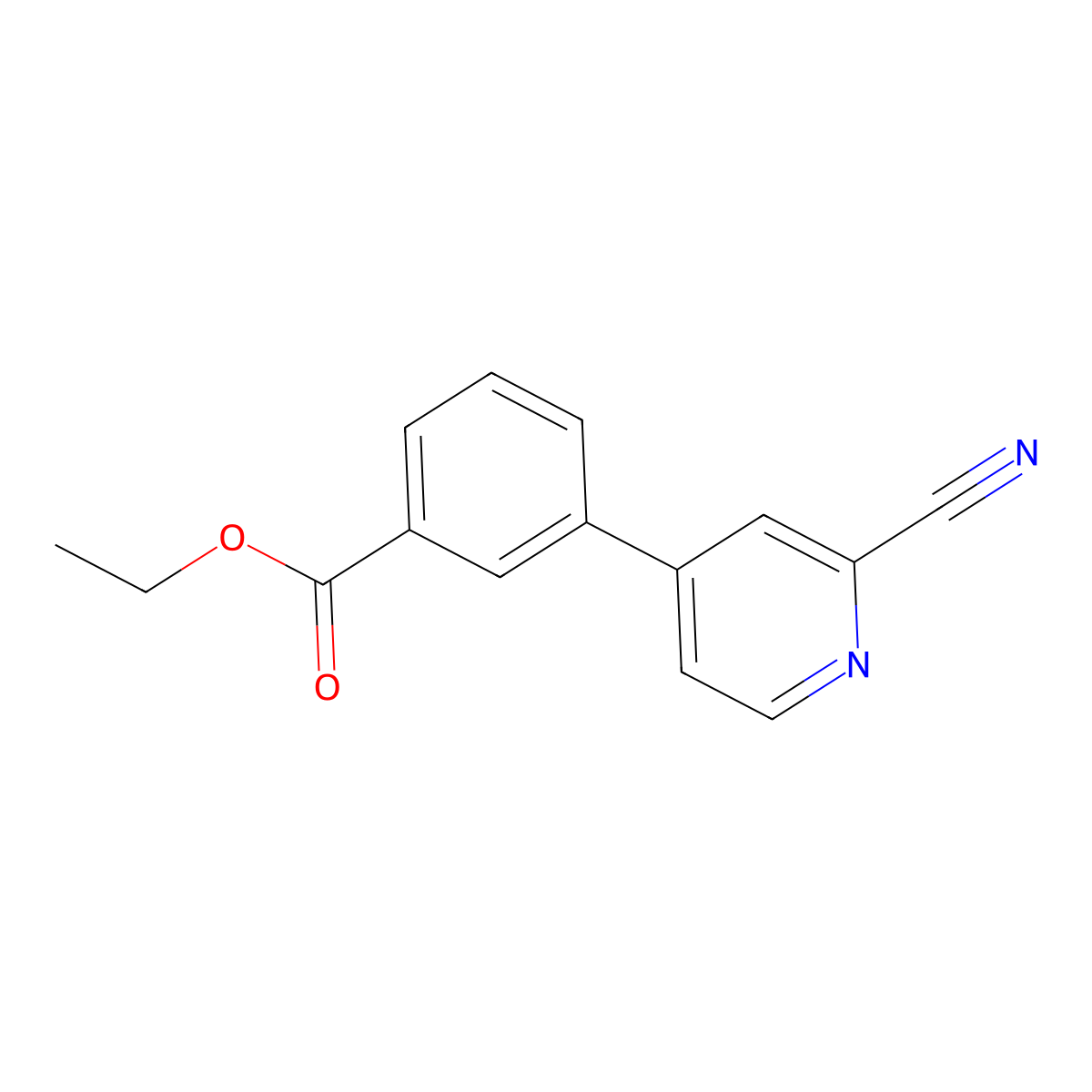 Ethyl 3-(2-cyano-4-pyridinyl)benzoate molecular structure, CAS 579475-44-8