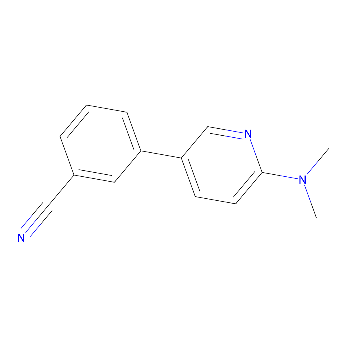 3-[6-(Dimethylamino)-3-pyridinyl]benzonitrile molecular structure, CAS 579475-64-2