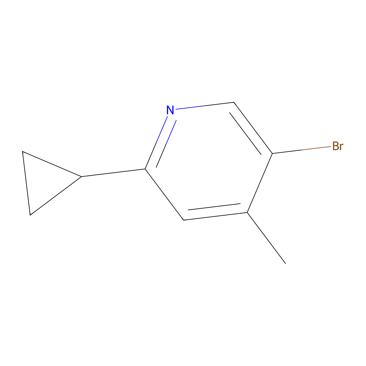 5-Bromo-2-cyclopropyl-4-methylpyridine molecular structure, CAS 579475-81-3