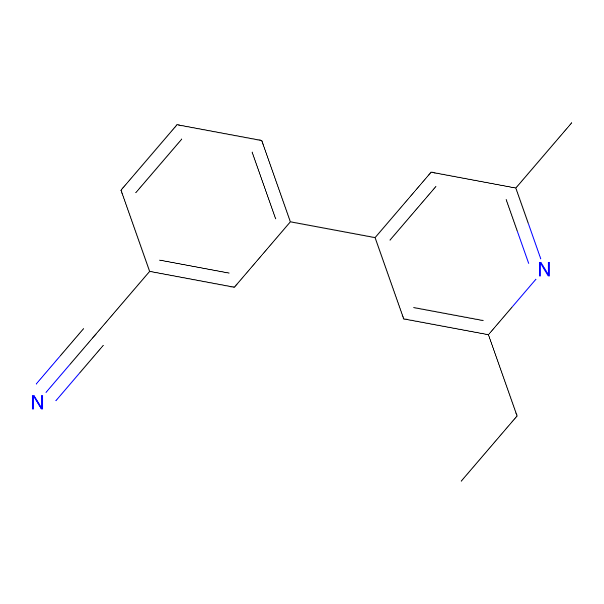 3-(2-Ethyl-6-methyl-4-pyridinyl)benzonitrile molecular structure, CAS 579475-83-5