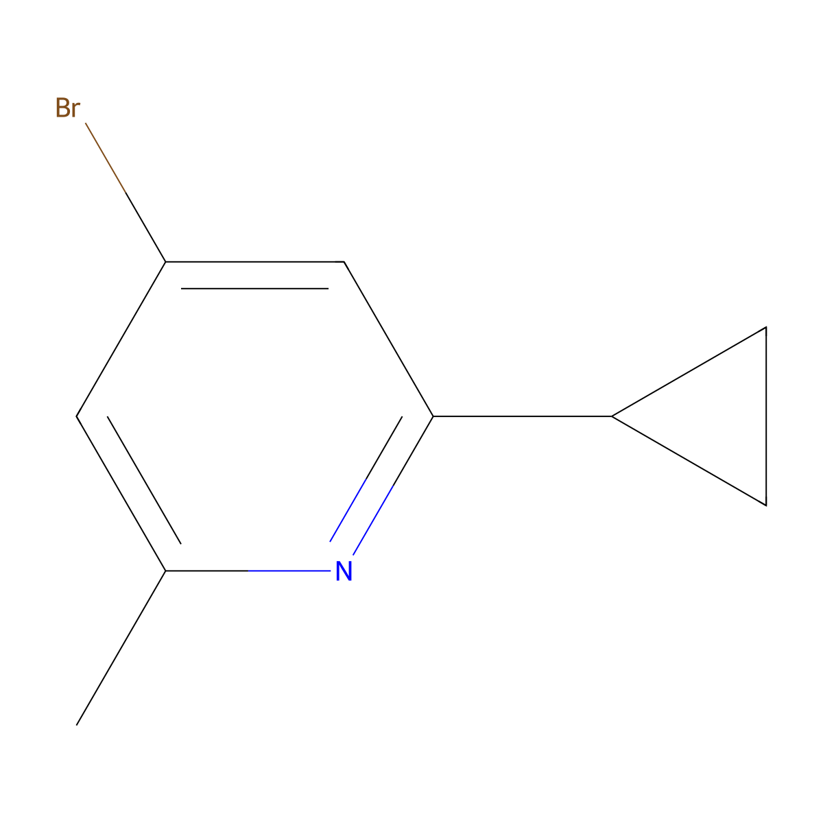 4-Bromo-2-cyclopropyl-6-methylpyridine molecular structure, CAS 579475-93-7