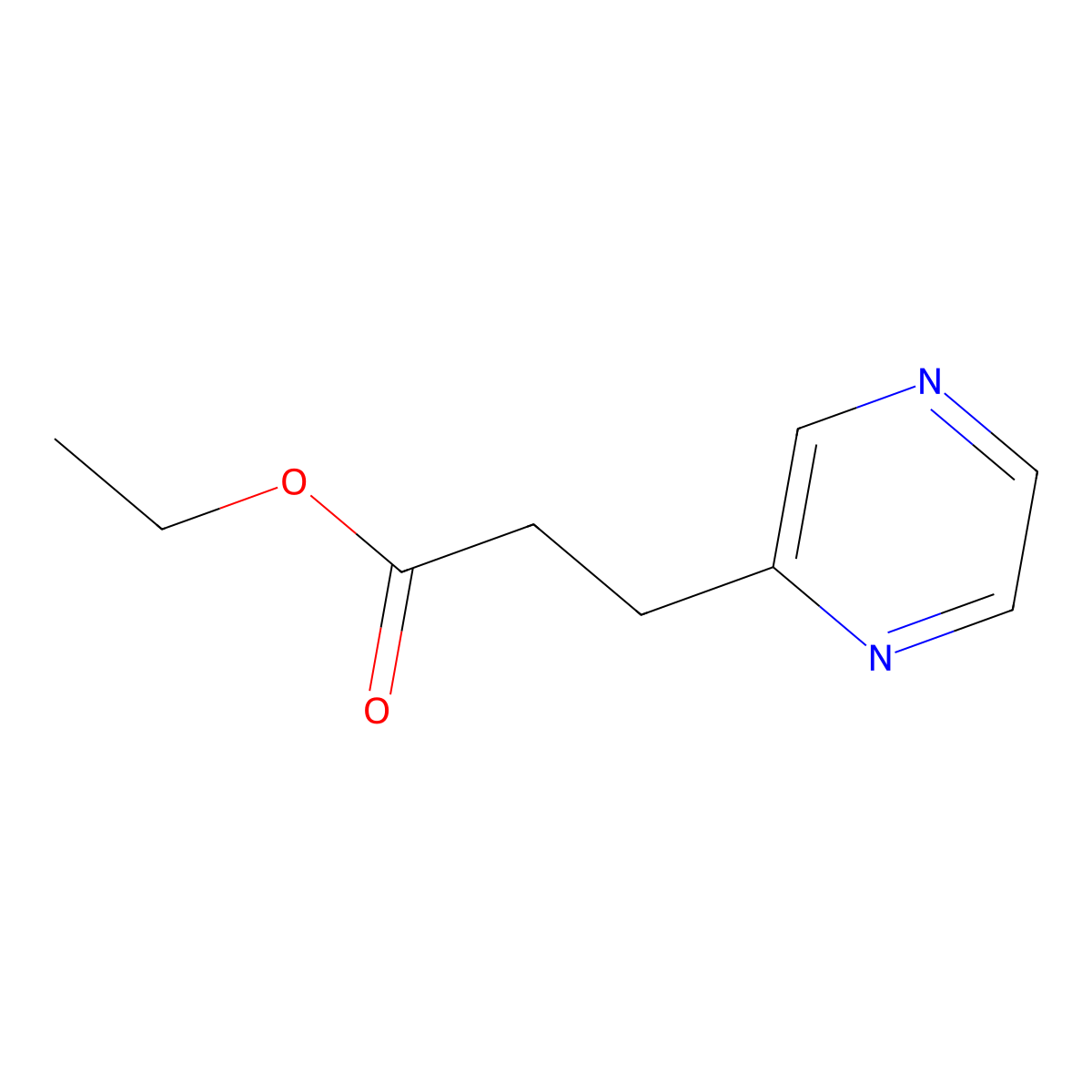 3-Pyrazin-2-yl-propionic acid ethyl ester molecular structure, CAS 579475-94-8