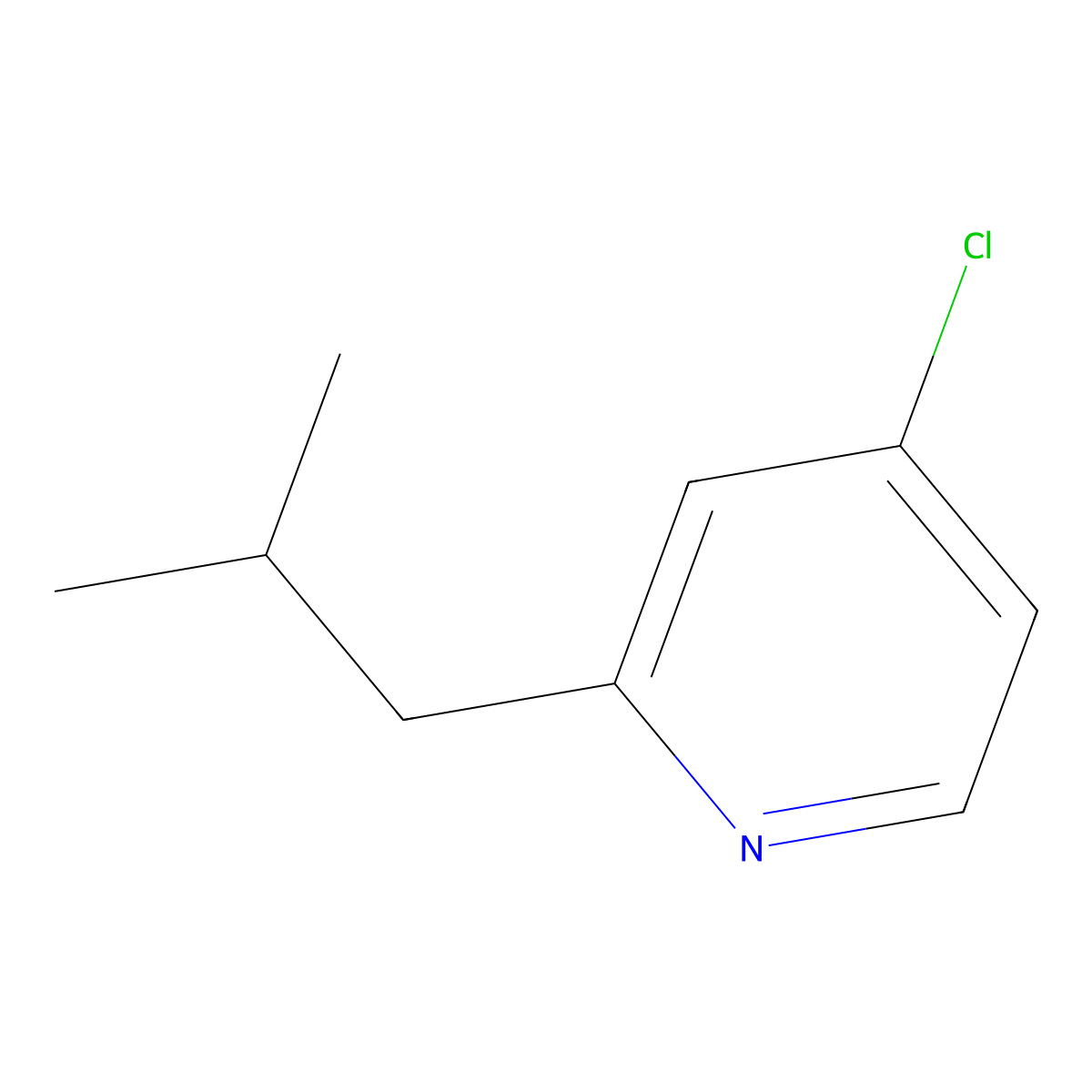 4-Chloro-2-isobutylpyridine molecular structure, CAS 579475-97-1