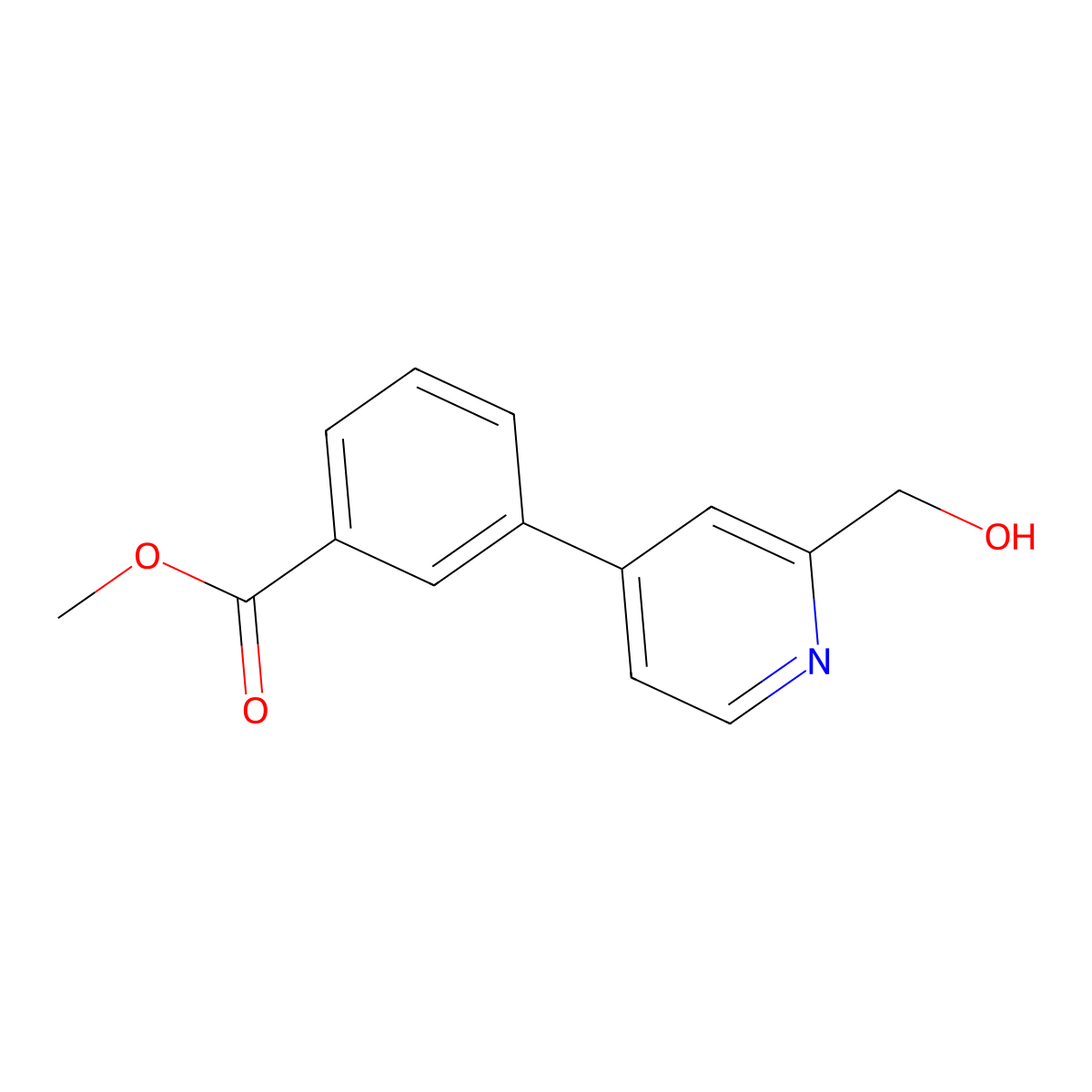 Methyl 3-(2-(hydroxymethyl)pyridin-4-yl)benzoate molecular structure, CAS 579476-09-8