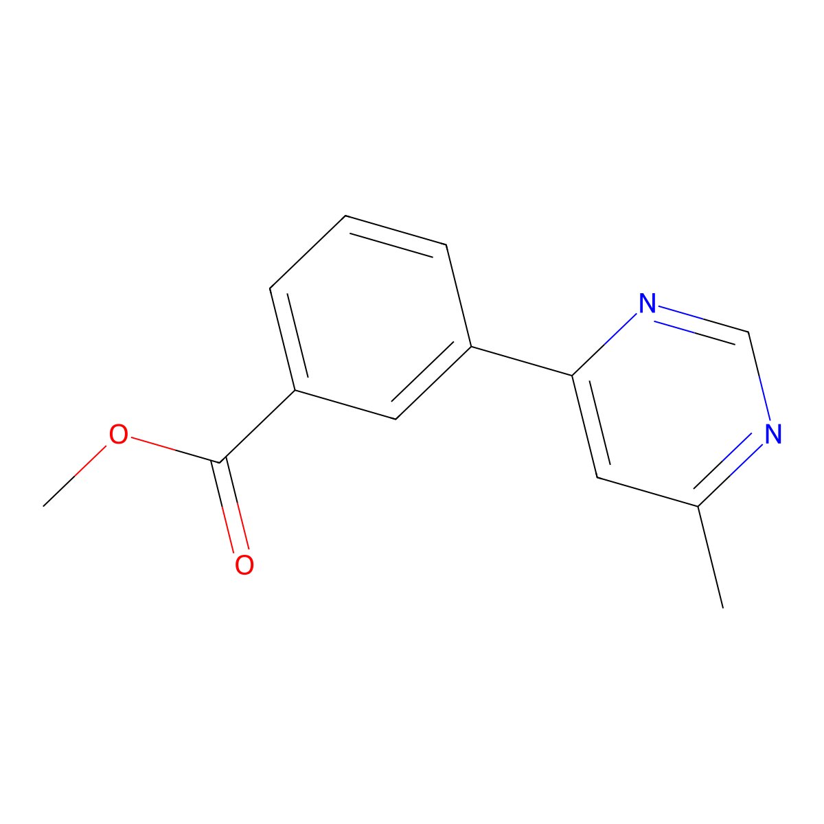 Methyl 3-(6-methylpyrimidin-4-yl)benzoate molecular structure, CAS 579476-12-3