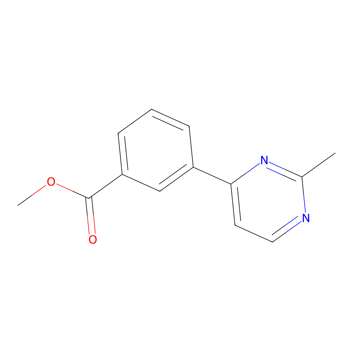 Methyl 3-(2-methylpyrimidin-4-yl)benzoate molecular structure, CAS 579476-20-3