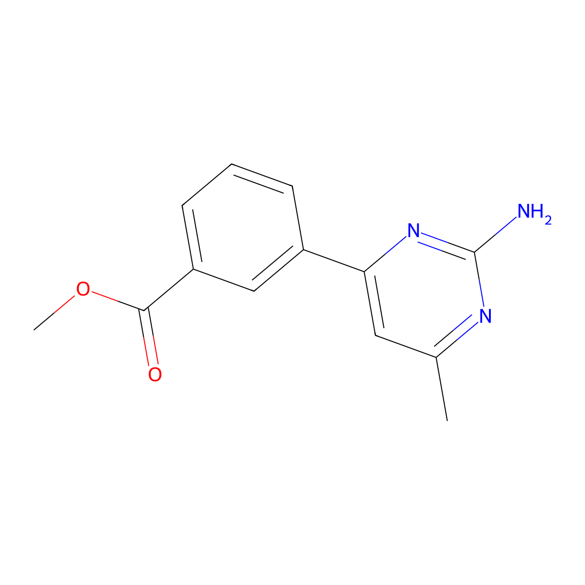 Methyl 3-(2-amino-6-methylpyrimidin-4-yl)benzoate molecular structure, CAS 579476-28-1