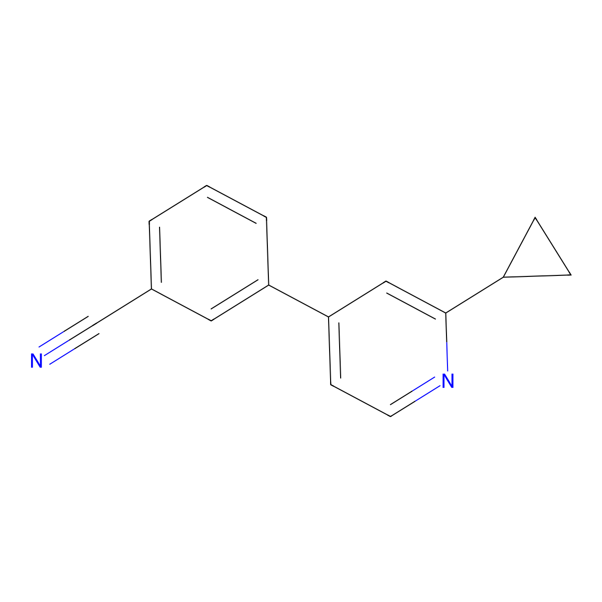 3-(2-Cyclopropyl-4-pyridinyl)benzonitrile molecular structure, CAS 579476-65-6