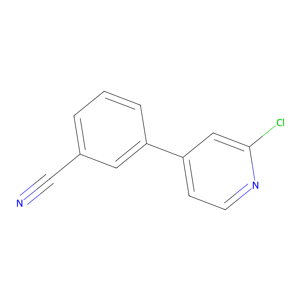 2-Chloro-4-(3-cyanophenyl)pyridine molecular structure, CAS 579476-66-7