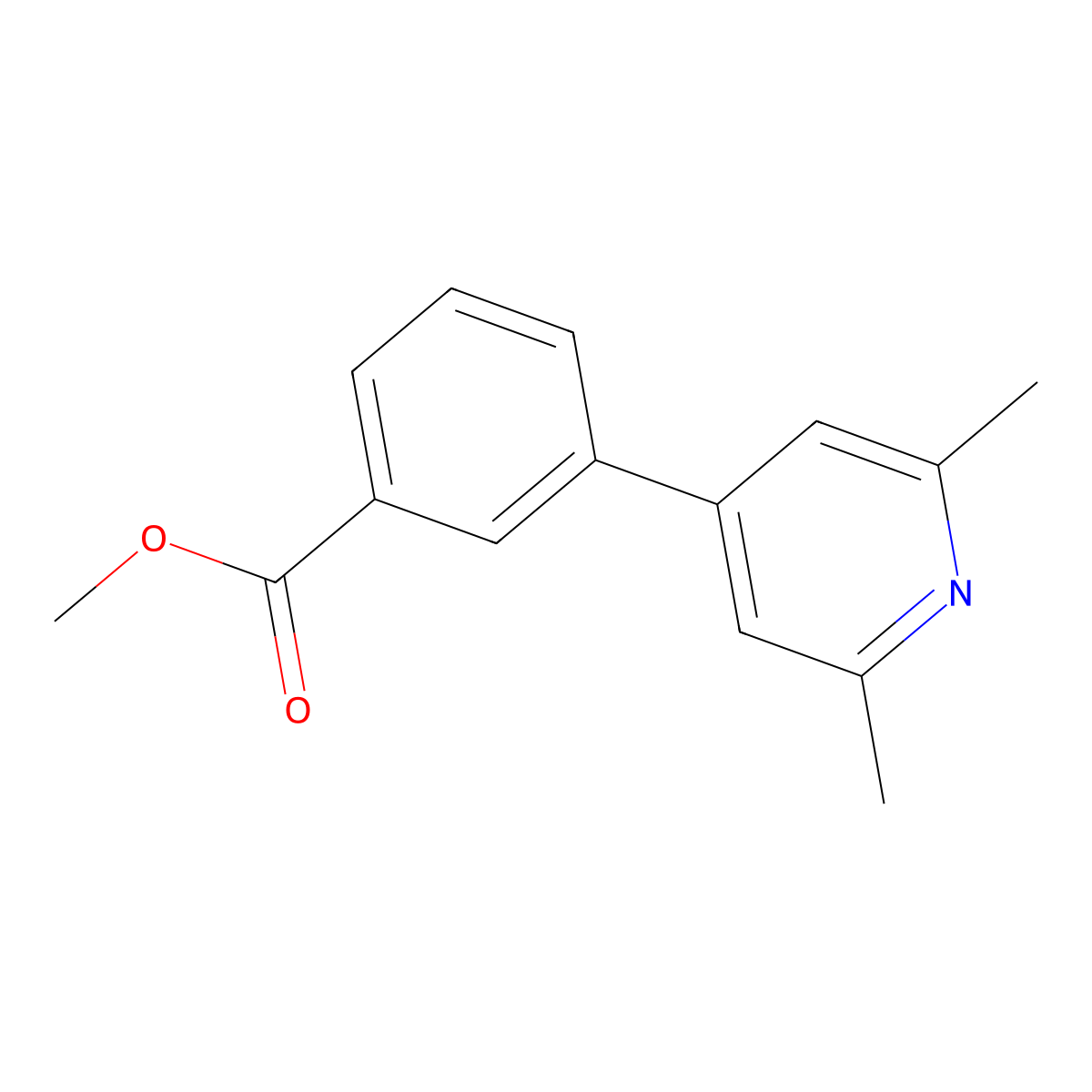 3-(2,6-Dimethyl-pyridin-4-yl)-benzoic acid methyl ester molecular structure, CAS 579476-75-8