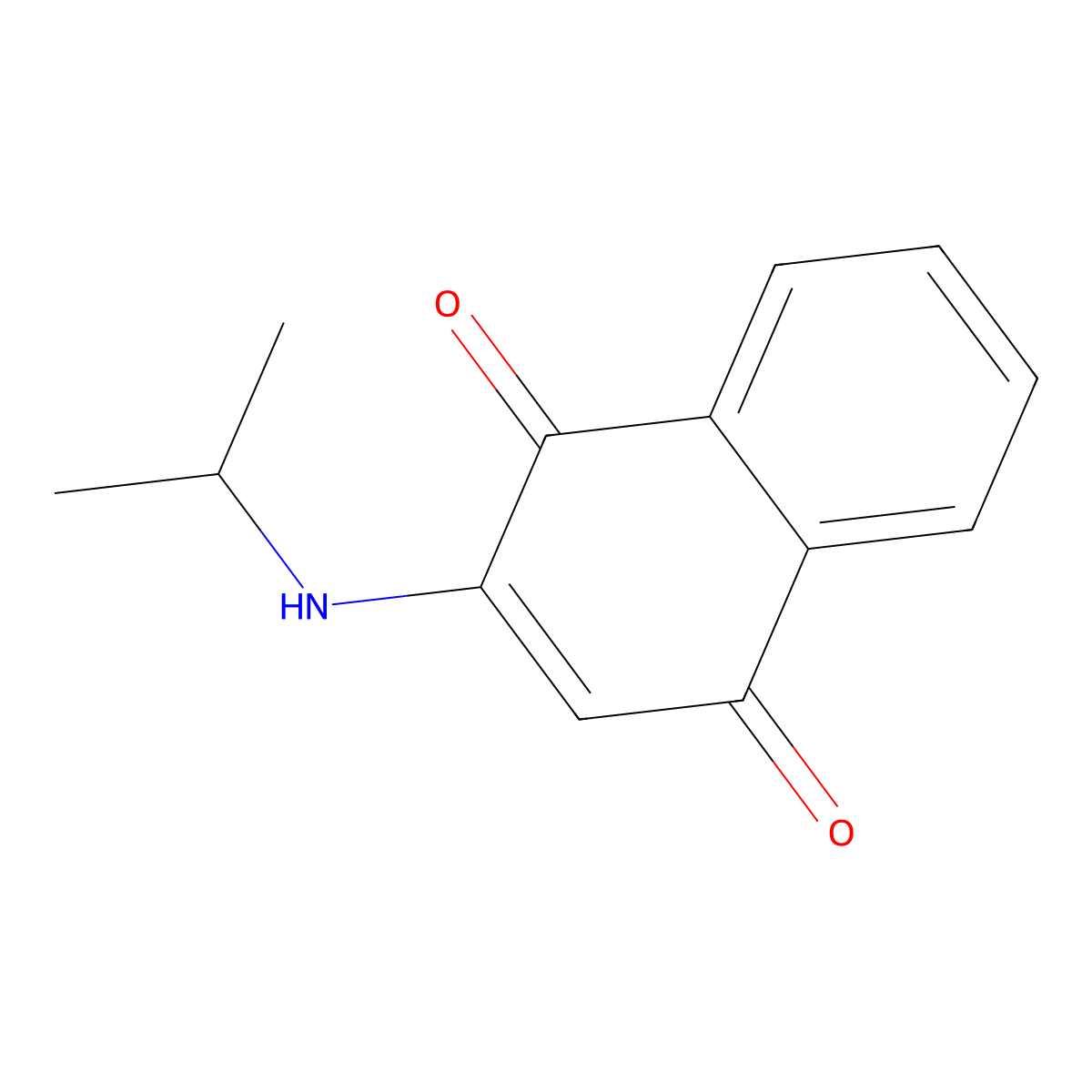 1,4-Naphthoquinone, 2-(isopropylamino)- molecular structure, CAS 57950-03-5
