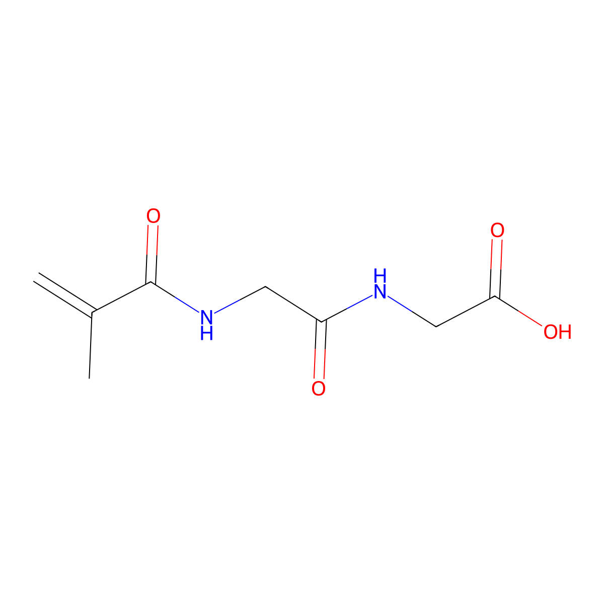 Methacryloylglycylglycine molecular structure, CAS 57950-62-6