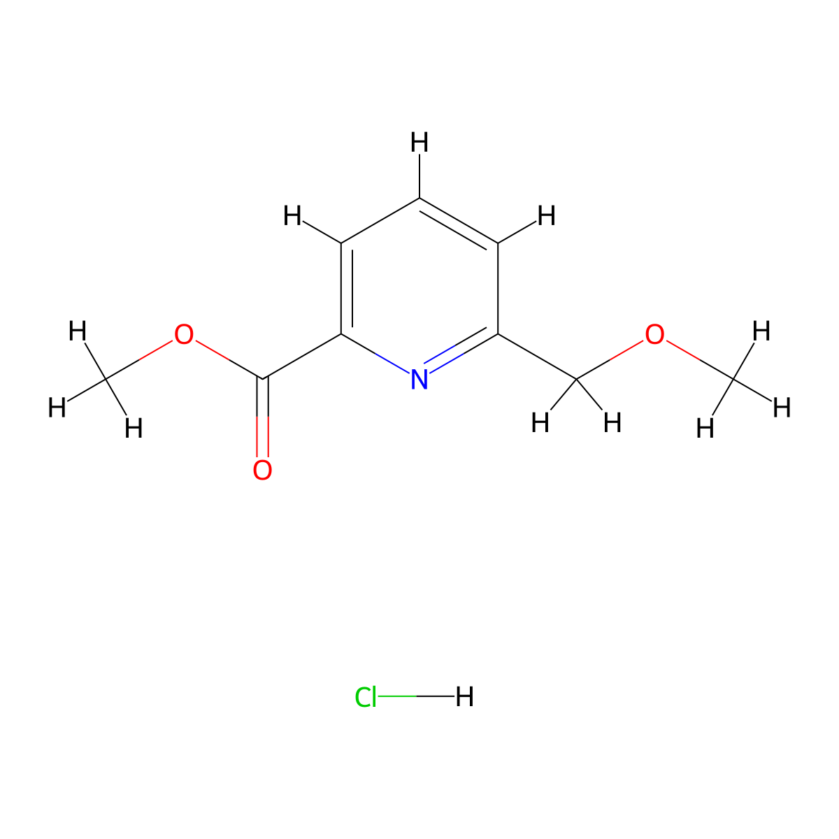 Methyl 6-(methoxymethyl)picolinate hydrochloride molecular structure, CAS 579500-17-7