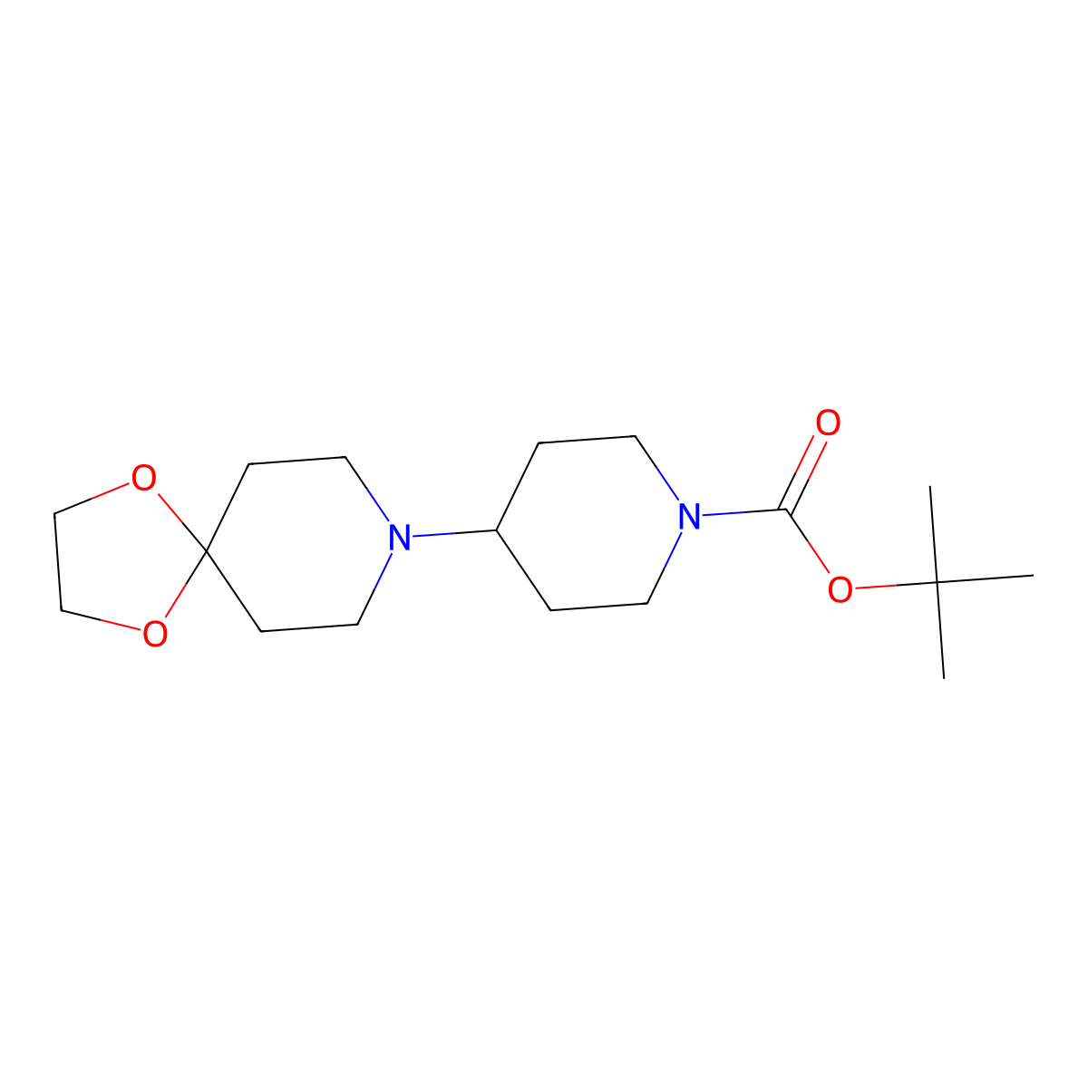 1-N-Boc-4-(1,4-dioxa-8-azaspiro[4.5]dec-8-yl)piperidine molecular structure, CAS 579500-29-1