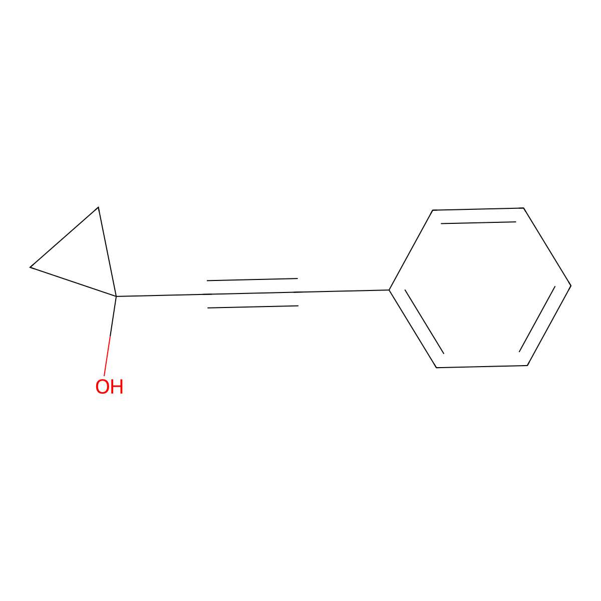 Cyclopropanol, 1-(phenylethynyl)- molecular structure, CAS 57951-63-0