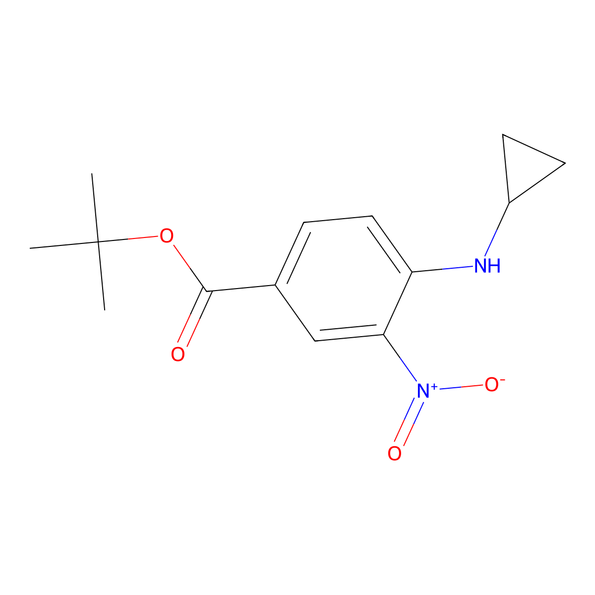 Tert-butyl 4-(cyclopropylamino)-3-nitrobenzoate molecular structure, CAS 579514-76-4
