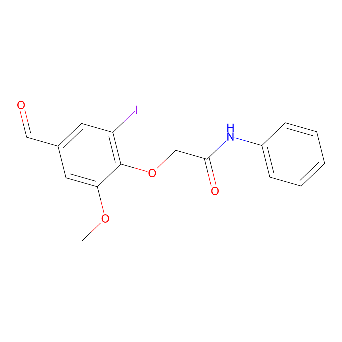 2-(4-formyl-2-iodo-6-methoxyphenoxy)-N-phenylacetamide molecular structure, CAS 579518-98-2