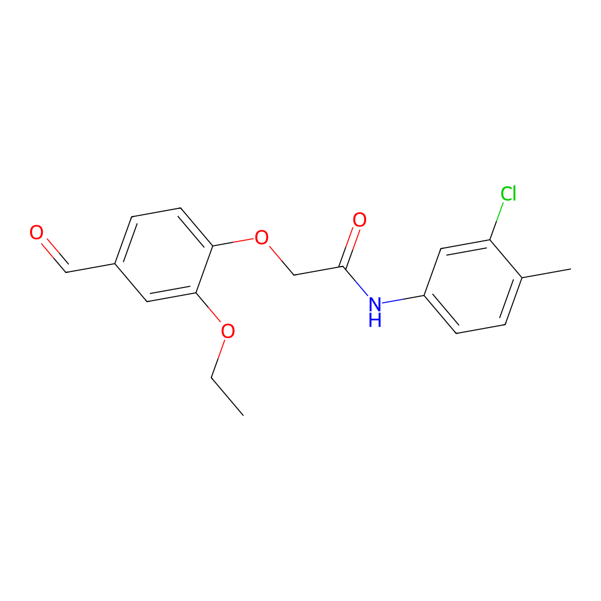 N-(3-chloro-4-methylphenyl)-2-(2-ethoxy-4-formylphenoxy)acetamide molecular structure, CAS 579520-56-2