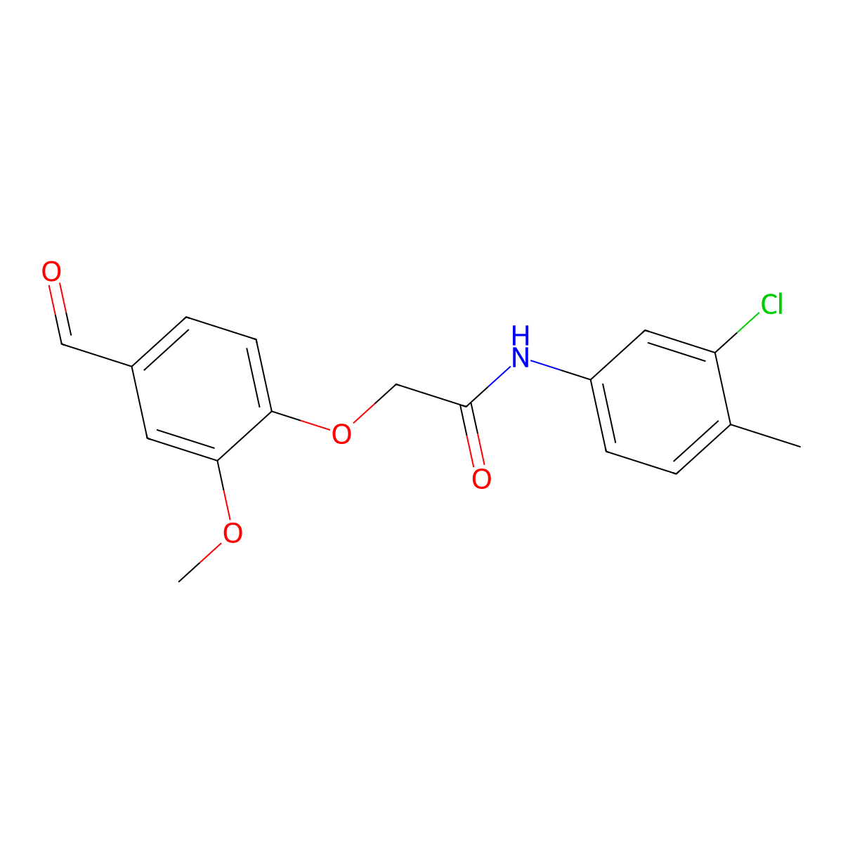 N-(3-chloro-4-methylphenyl)-2-(4-formyl-2-methoxyphenoxy)acetamide molecular structure, CAS 579521-63-4