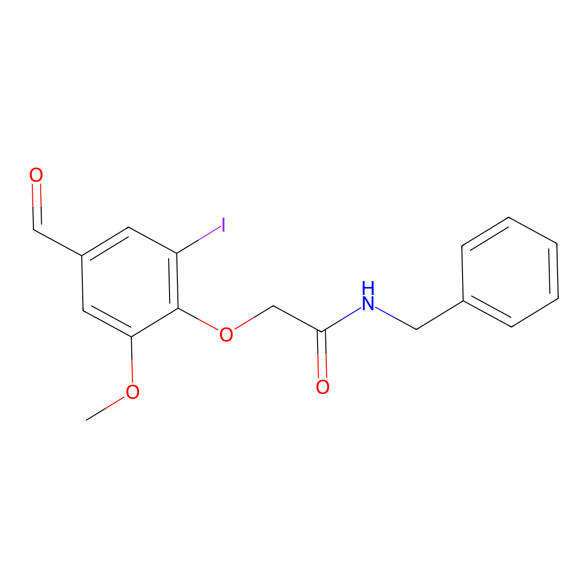 N-benzyl-2-(4-formyl-2-iodo-6-methoxyphenoxy)acetamide molecular structure, CAS 579521-68-9