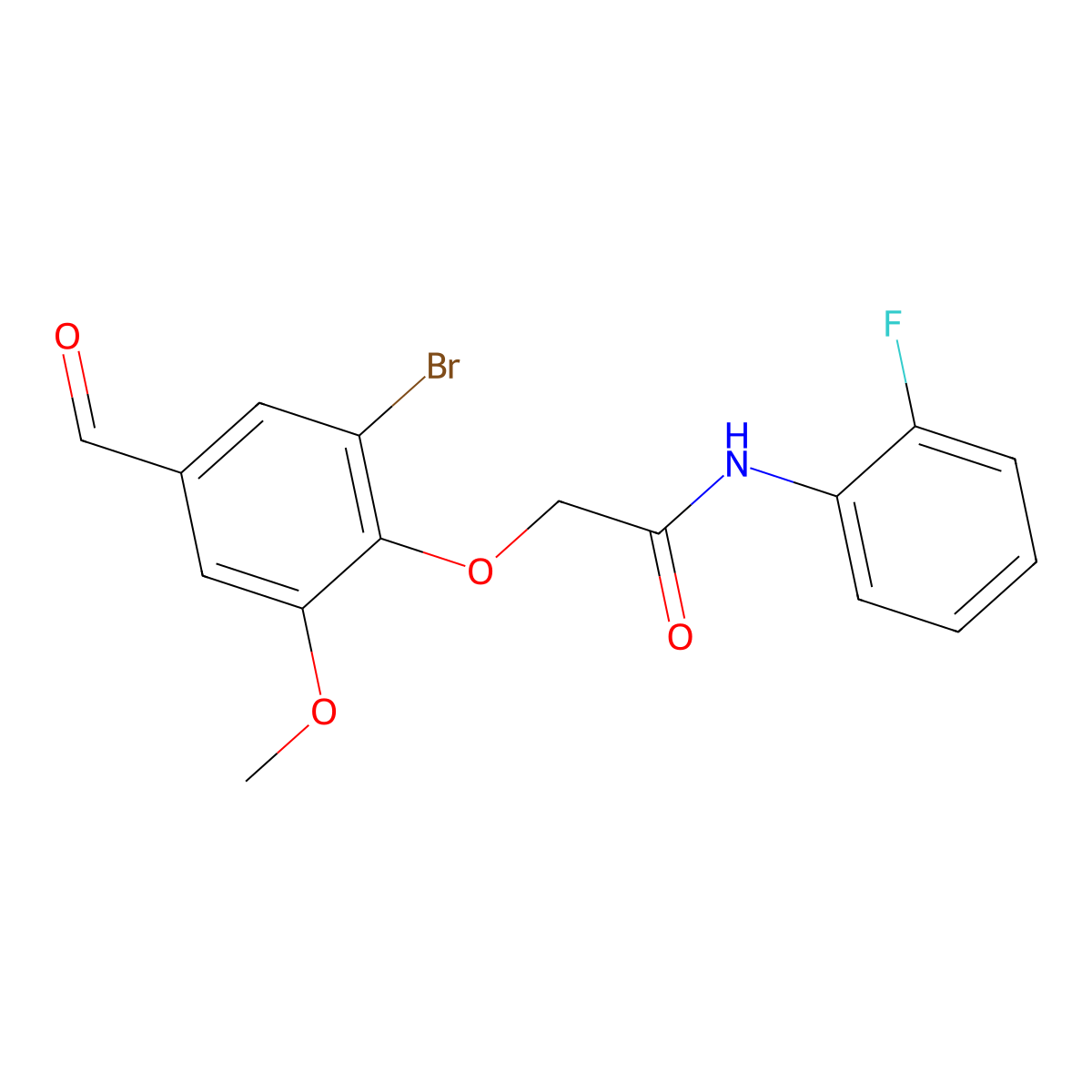 2-(2-bromo-4-formyl-6-methoxyphenoxy)-N-(2-fluorophenyl)acetamide molecular structure, CAS 579523-20-9