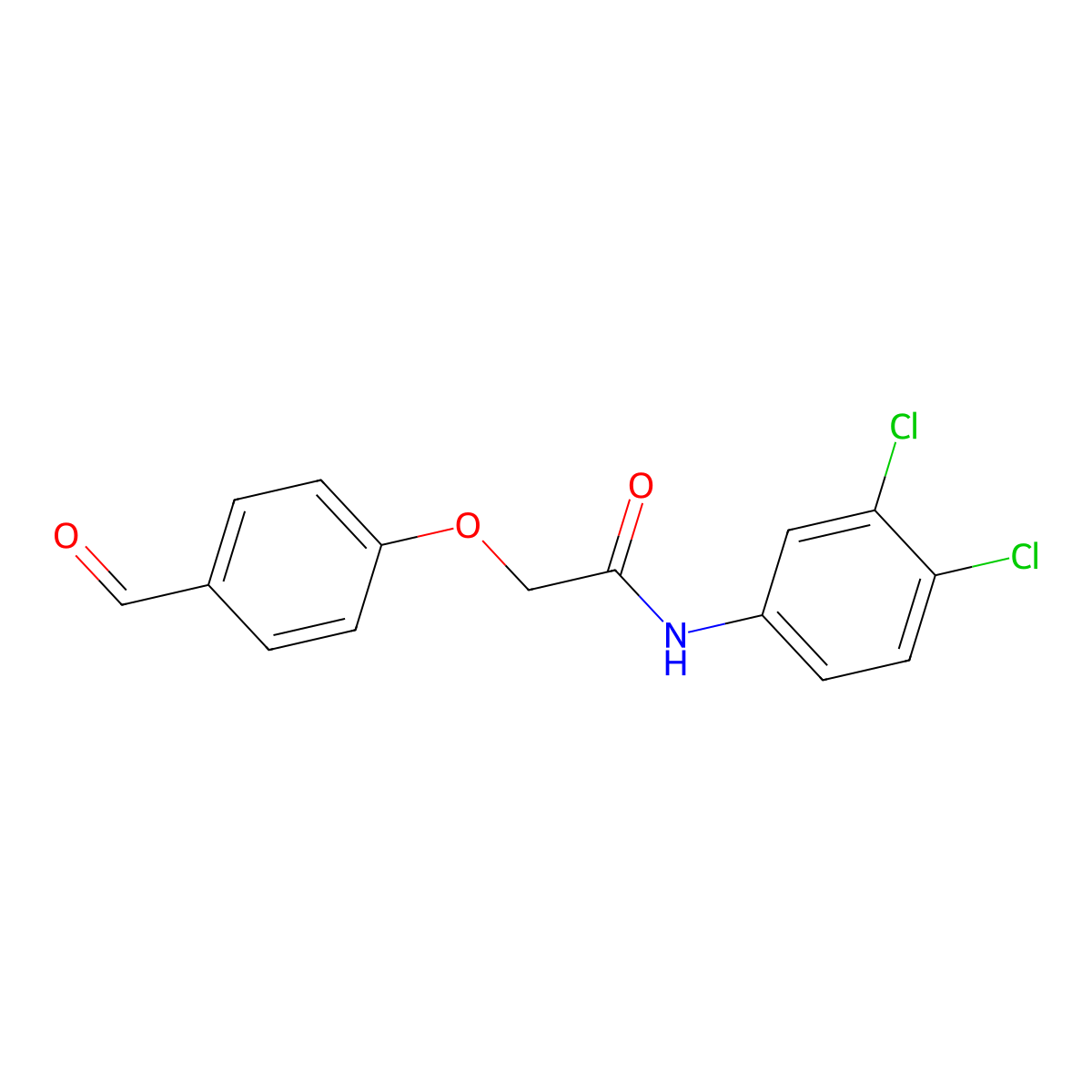 N-(3,4-dichlorophenyl)-2-(4-formylphenoxy)acetamide molecular structure, CAS 579523-27-6