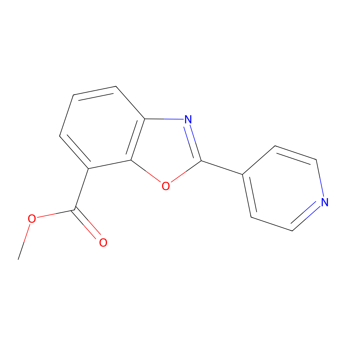 Methyl 2-(pyridin-4-yl)benzo[d]oxazole-7-carboxylate molecular structure, CAS 579525-07-8