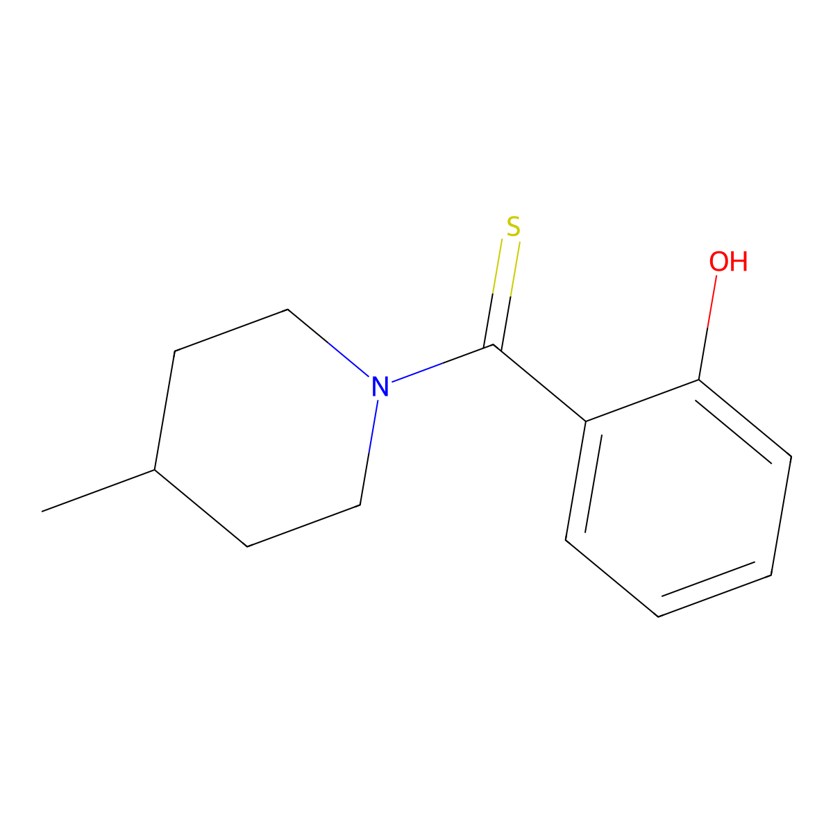 2-[(4-Methyl-1-piperidinyl)carbonothioyl]phenol molecular structure, CAS 57954-37-7