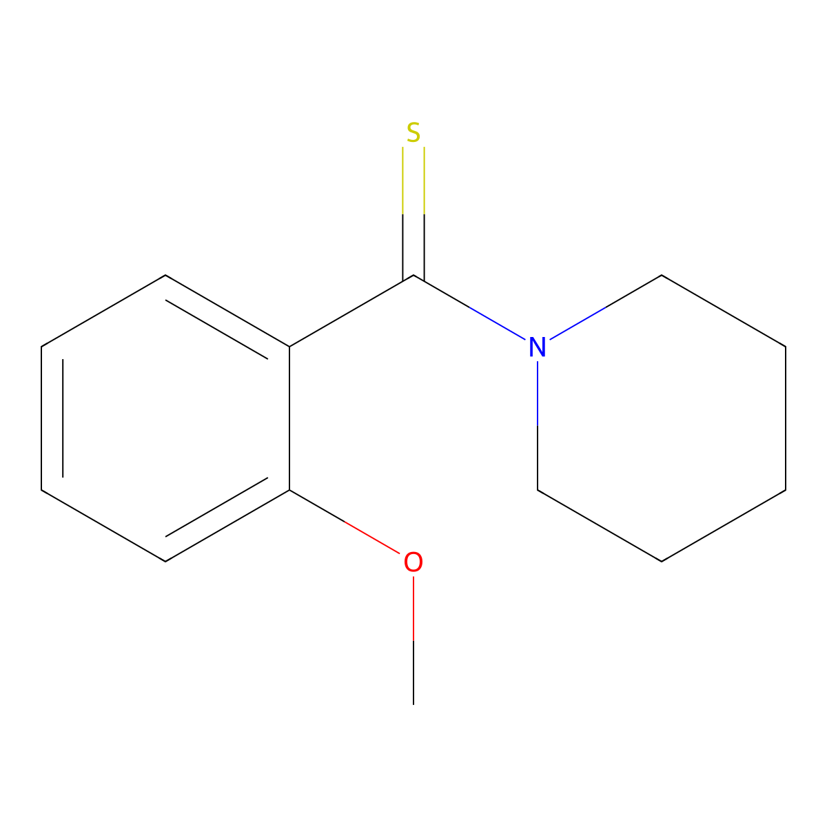 (2-Methoxyphenyl)(piperidin-1-yl)methanethione molecular structure, CAS 57954-38-8