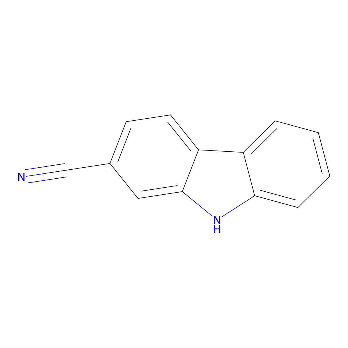 9H-carbazole-2-carbonitrile molecular structure, CAS 57955-18-7