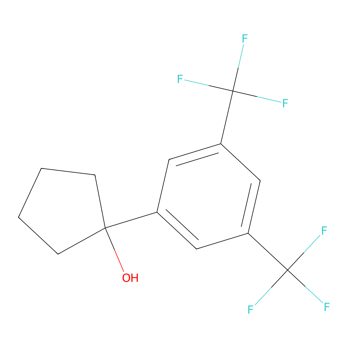 1-(3,5-Bis(trifluoromethyl)phenyl)cyclopentanol molecular structure, CAS 57955-51-8