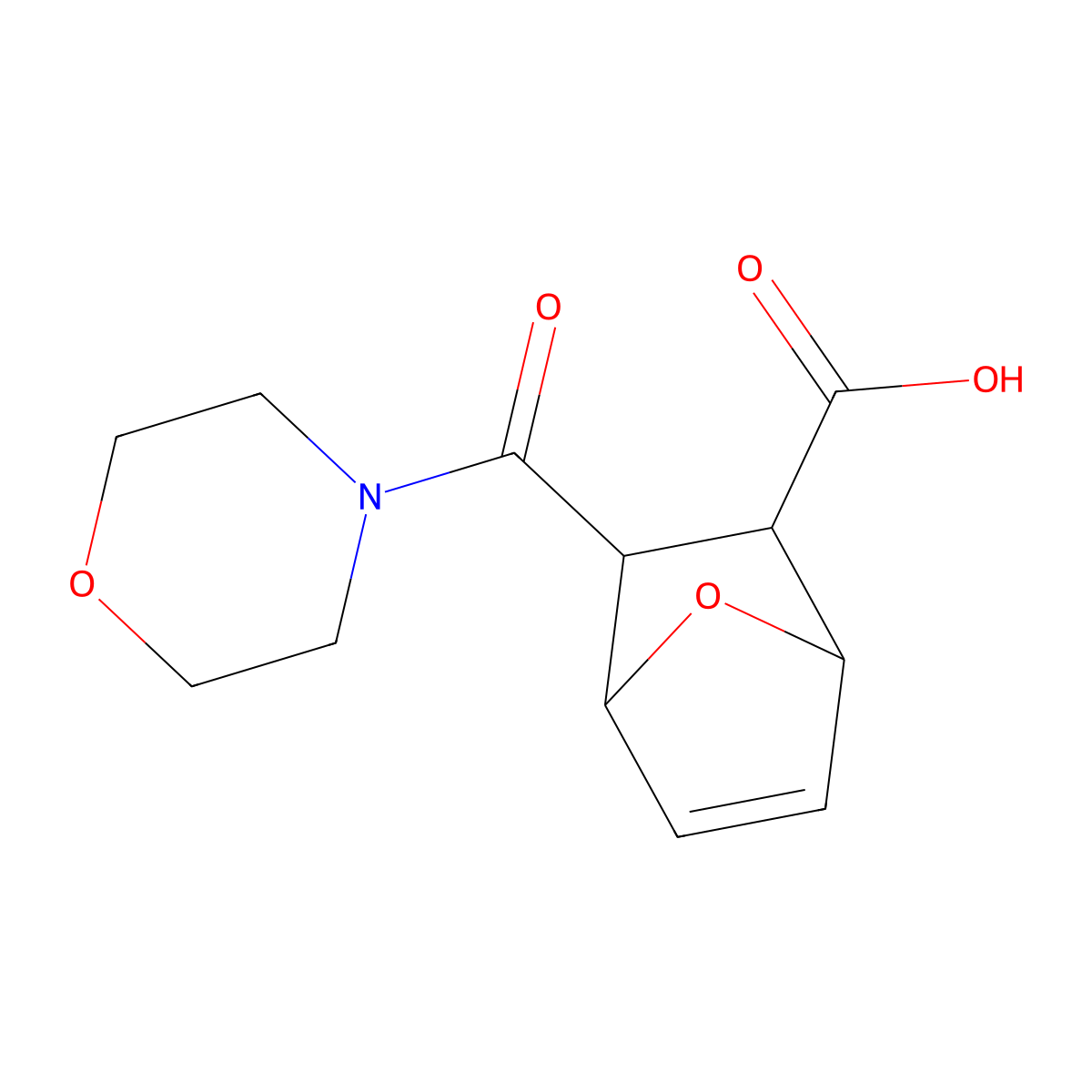 3-(Morpholine-4-carbonyl)-7-oxabicyclo[2.2.1]hept-5-ene-2-carboxylic acid molecular structure, CAS 57958-21-1
