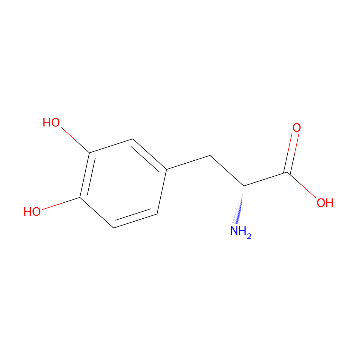 dopa d-form molecular structure, CAS 5796-17-8