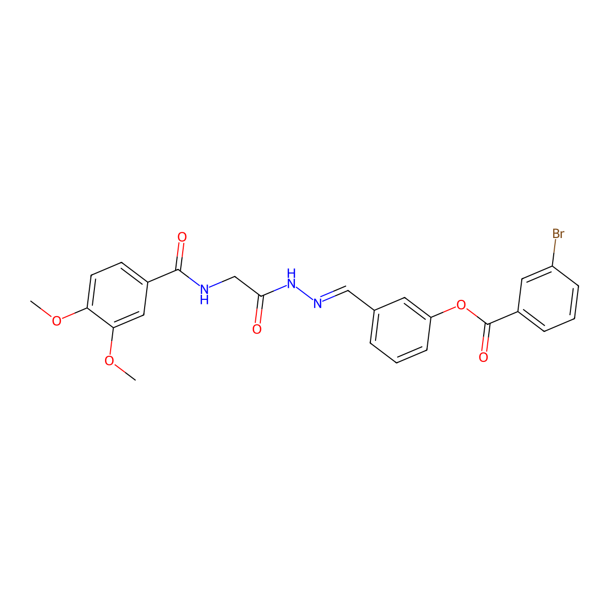 [3-[[[2-[(3,4-Dimethoxybenzoyl)amino]acetyl]hydrazinylidene]methyl]phenyl] 3-bromobenzoate molecular structure, CAS 5796-43-0