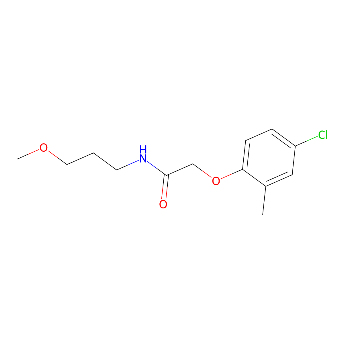 2-(4-chloro-2-methylphenoxy)-N-(3-methoxypropyl)acetamide molecular structure, CAS 5796-67-8
