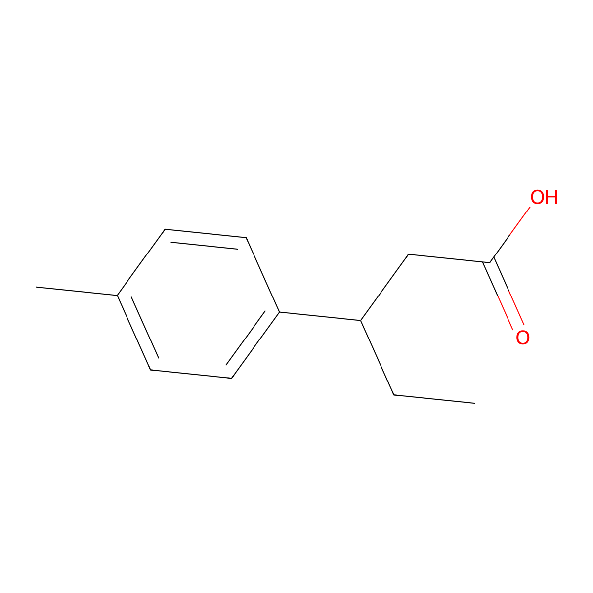 3-(4-Methylphenyl)pentanoic acid molecular structure, CAS 57960-06-2