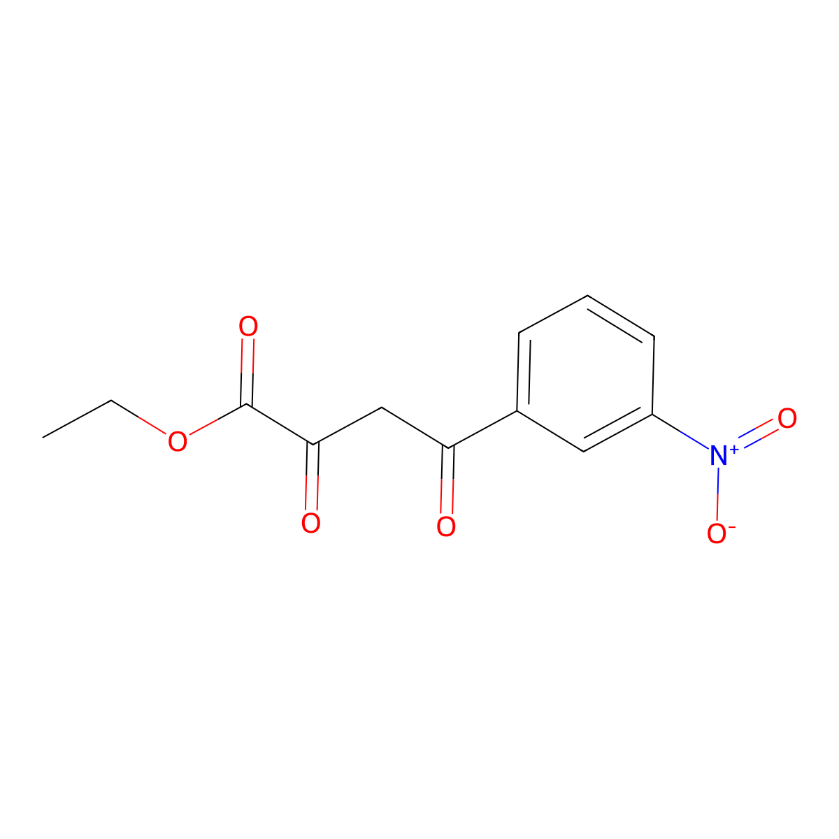 Ethyl 4-(3-nitrophenyl)-2,4-dioxobutanoate molecular structure, CAS 57961-49-6