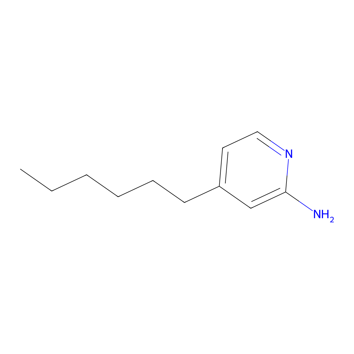 4-Hexylpyridin-2-amine molecular structure, CAS 57963-10-7