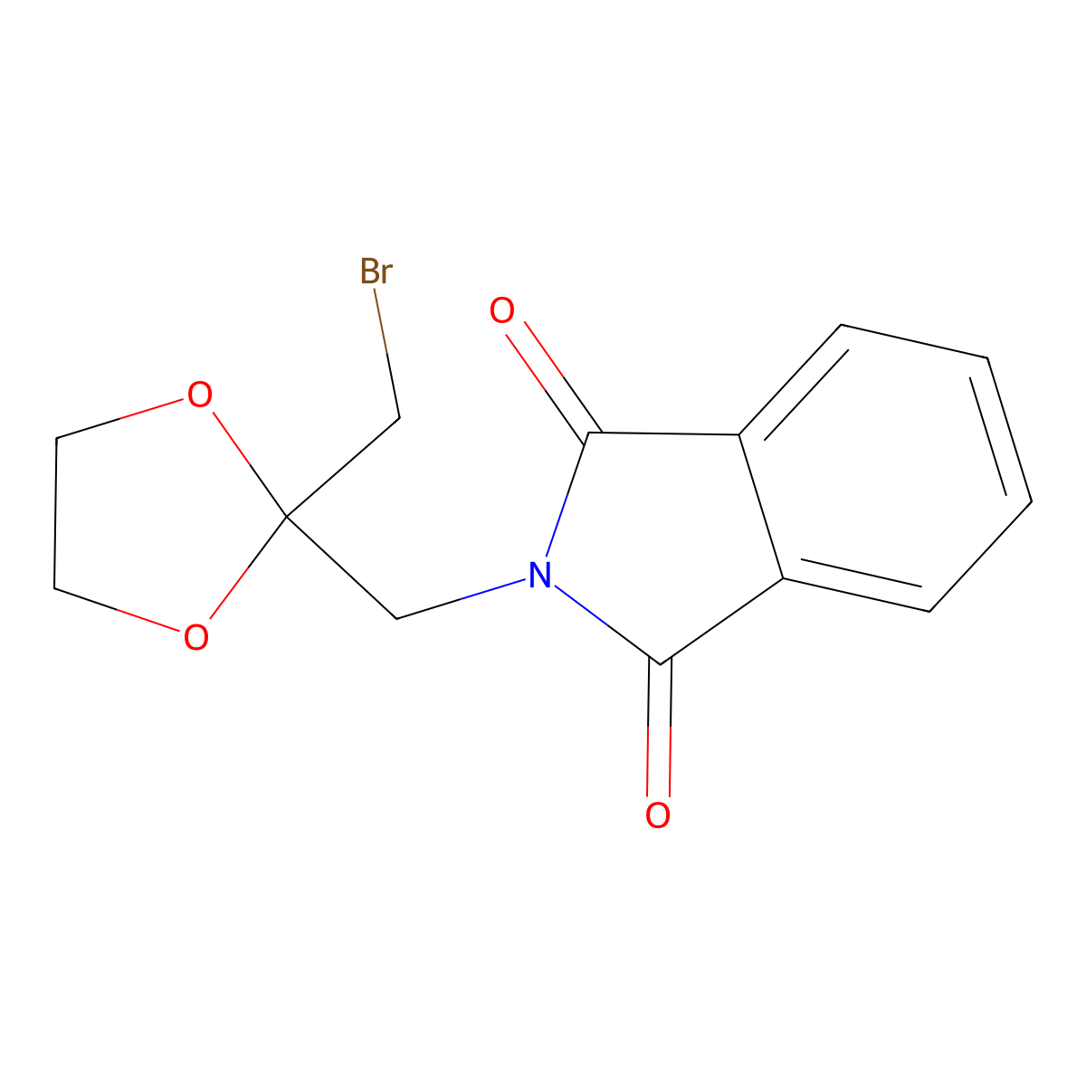 2-(2-Bromomethyl-[1,3]dioxolan-2-ylmethyl)-isoindole-1,3-dione molecular structure, CAS 57963-12-9