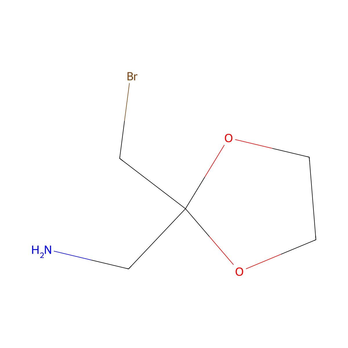 1-[2-(Bromomethyl)-1,3-dioxolan-2-yl]methanamine molecular structure, CAS 57963-26-5
