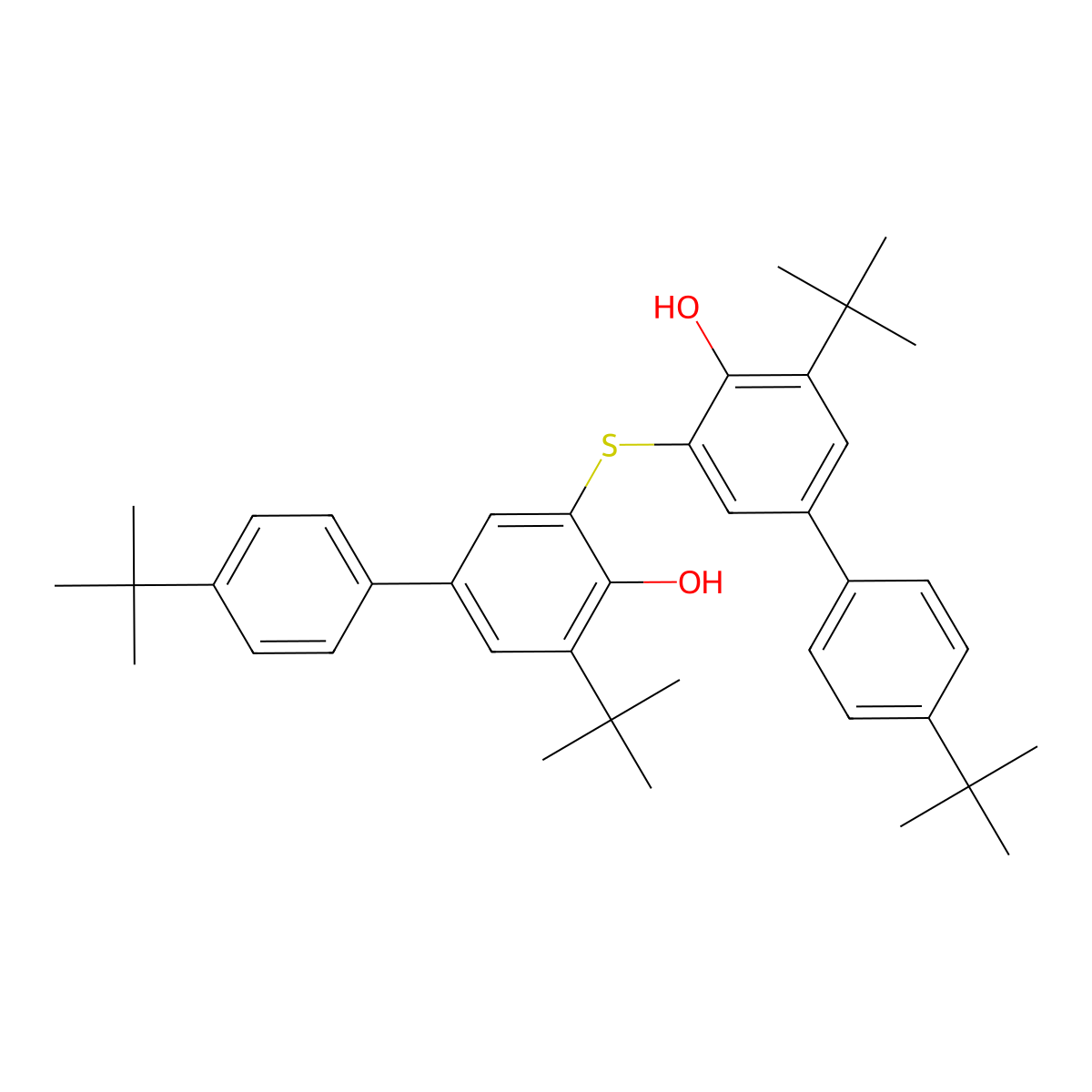 (1,1'-Biphenyl)-4-ol, 3,3''-thiobis(4',5-bis(1,1-dimethylethyl)- molecular structure, CAS 57964-01-9