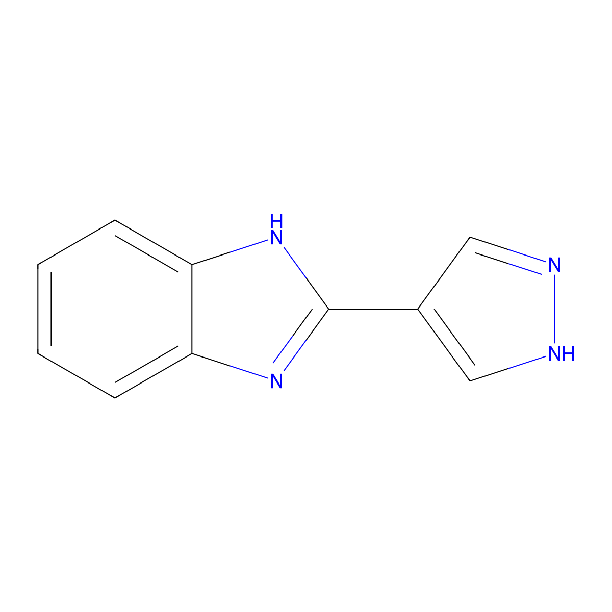 2-(1H-pyrazol-4-yl)-1H-1,3-benzodiazole molecular structure, CAS 57964-55-3