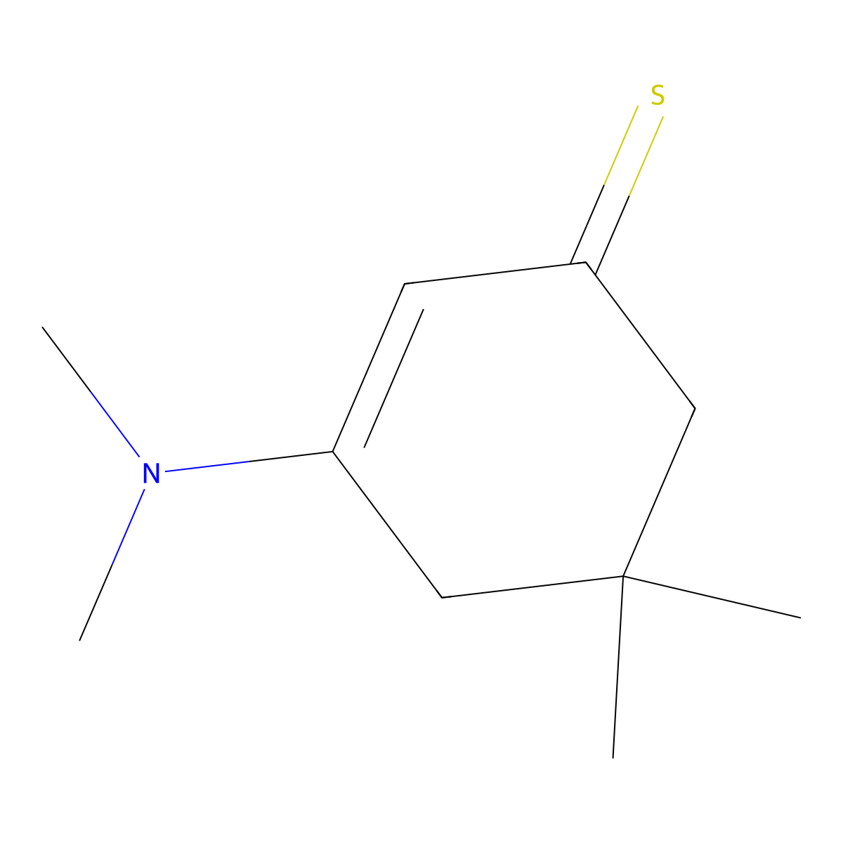 3-(Dimethylamino)-5,5-dimethylcyclohex-2-ene-1-thione molecular structure, CAS 57966-11-7