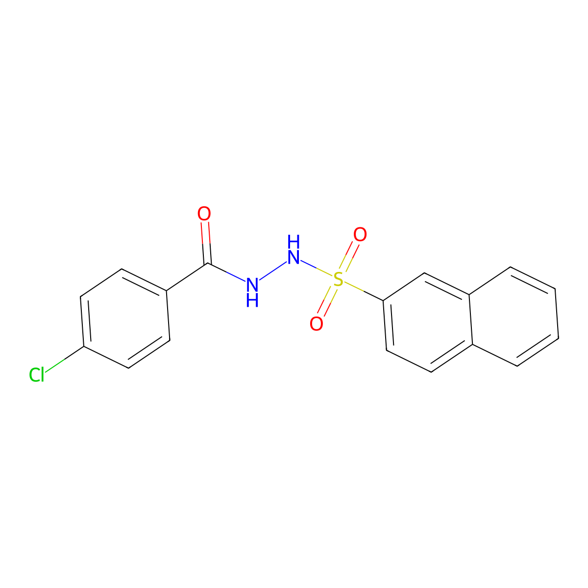 4-chloro-N'-naphthalen-2-ylsulfonylbenzohydrazide molecular structure, CAS 5797-04-6